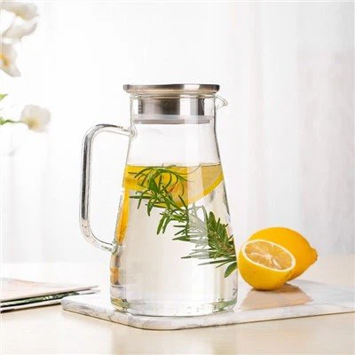 Brocca in vetro da 1400 ml con coperchi SS