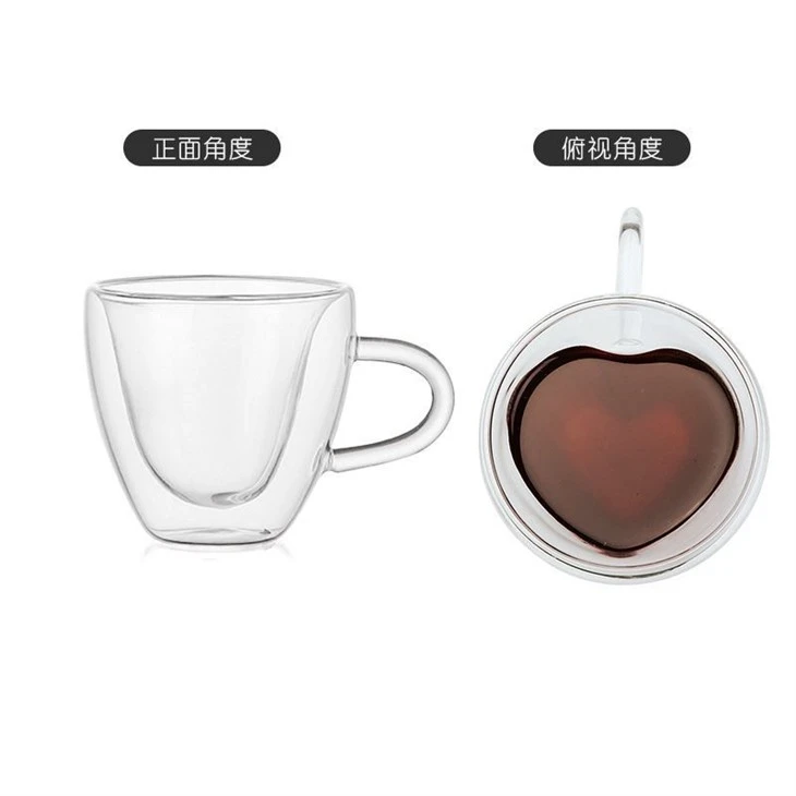 Heart-shaped Double-layered Glass Cup
