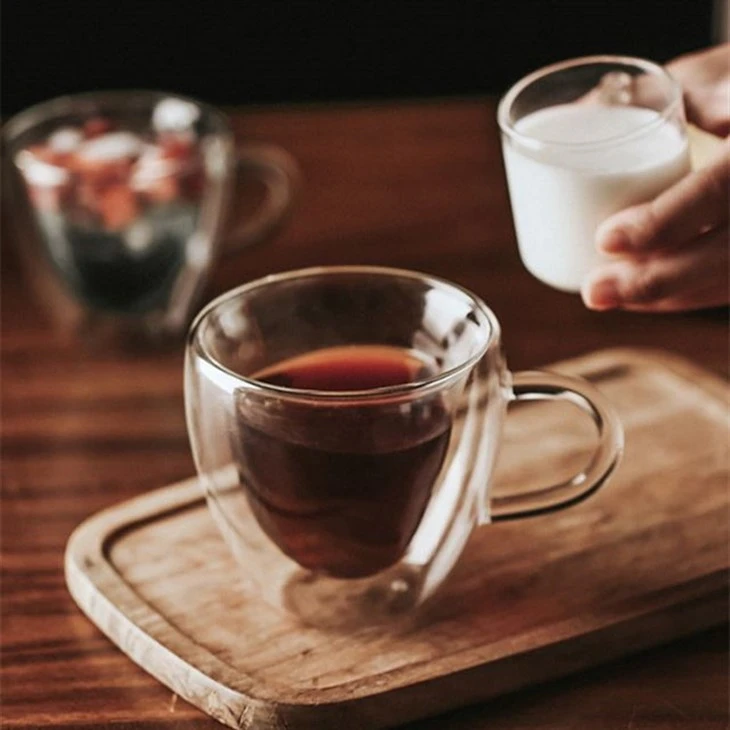 Heart-shaped Double-layered Glass Cup